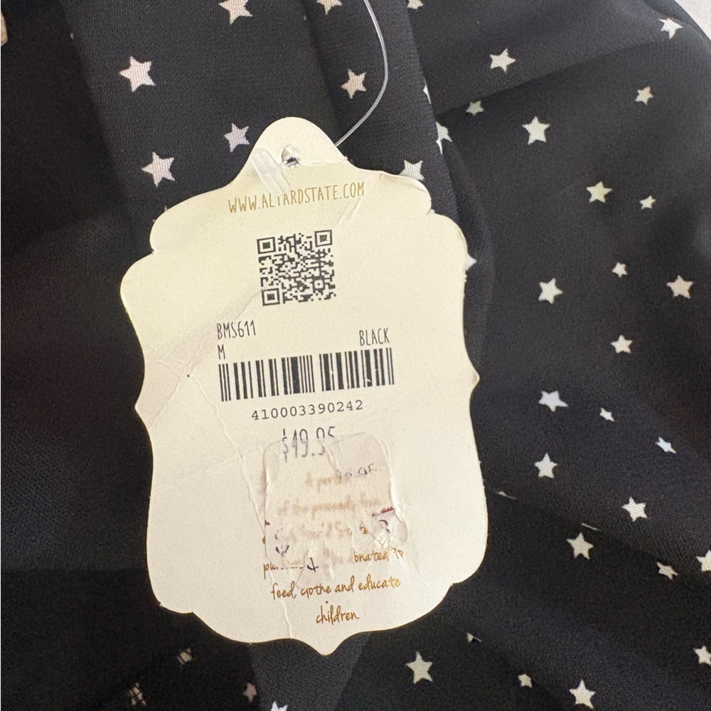 New Medium Altar’d State Black Star Print Ruffle Mini Skirt - Picture 7 of 11